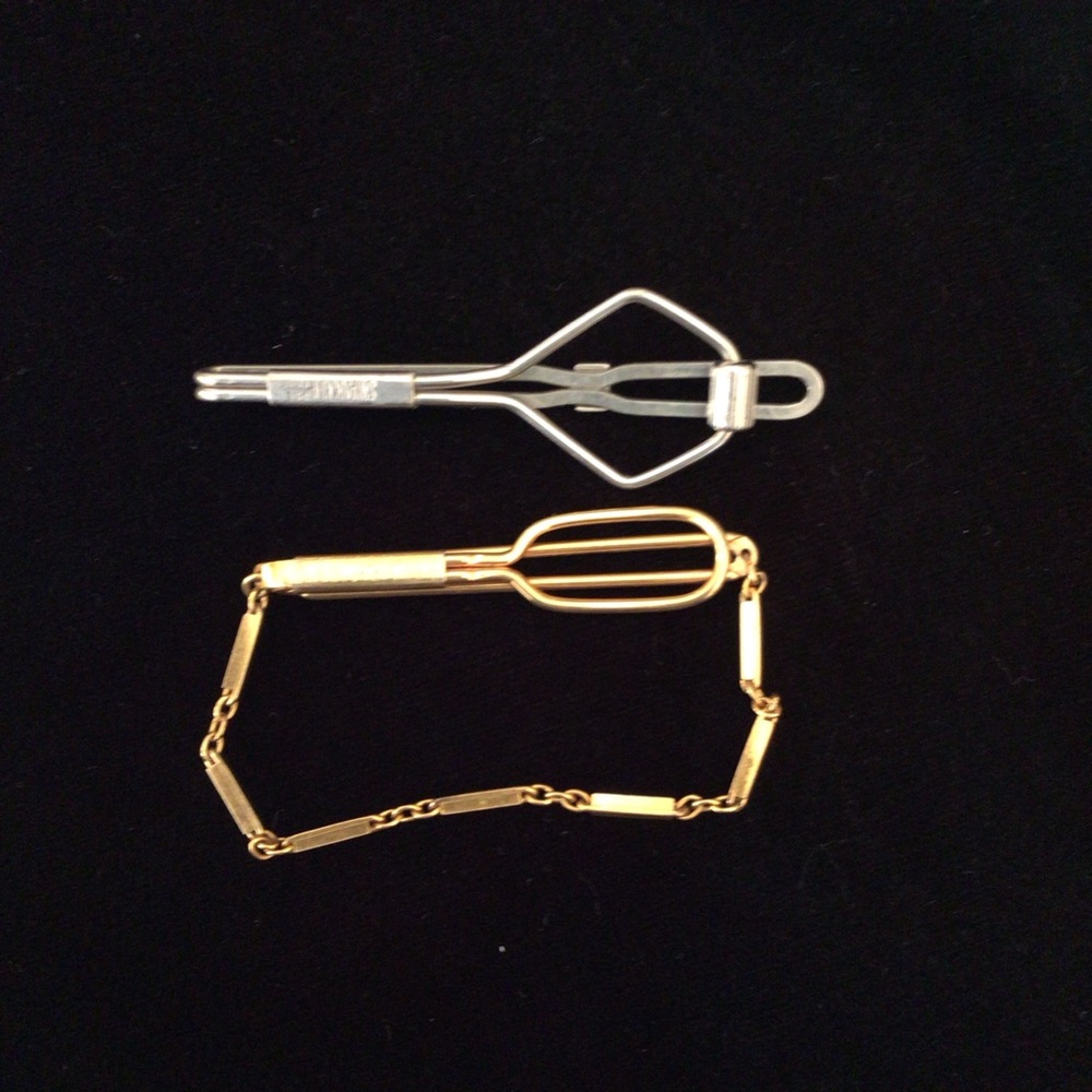 Two Men’s Tie Clips - Gold and Silver Toned